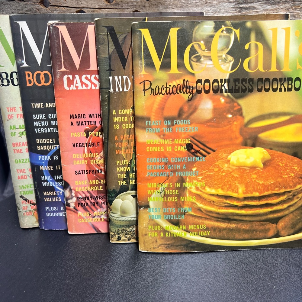 Vintage McCalls Cookbook Magazine Lot of 5 Casserole Meats Holiday Recipes Retro
